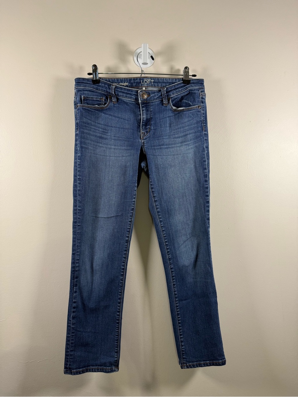 LOFT Straight Leg Jeans in Blue Wash